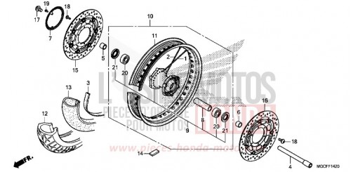 ROUE AVANT (CB1100CA) CB1100CAK de 2019